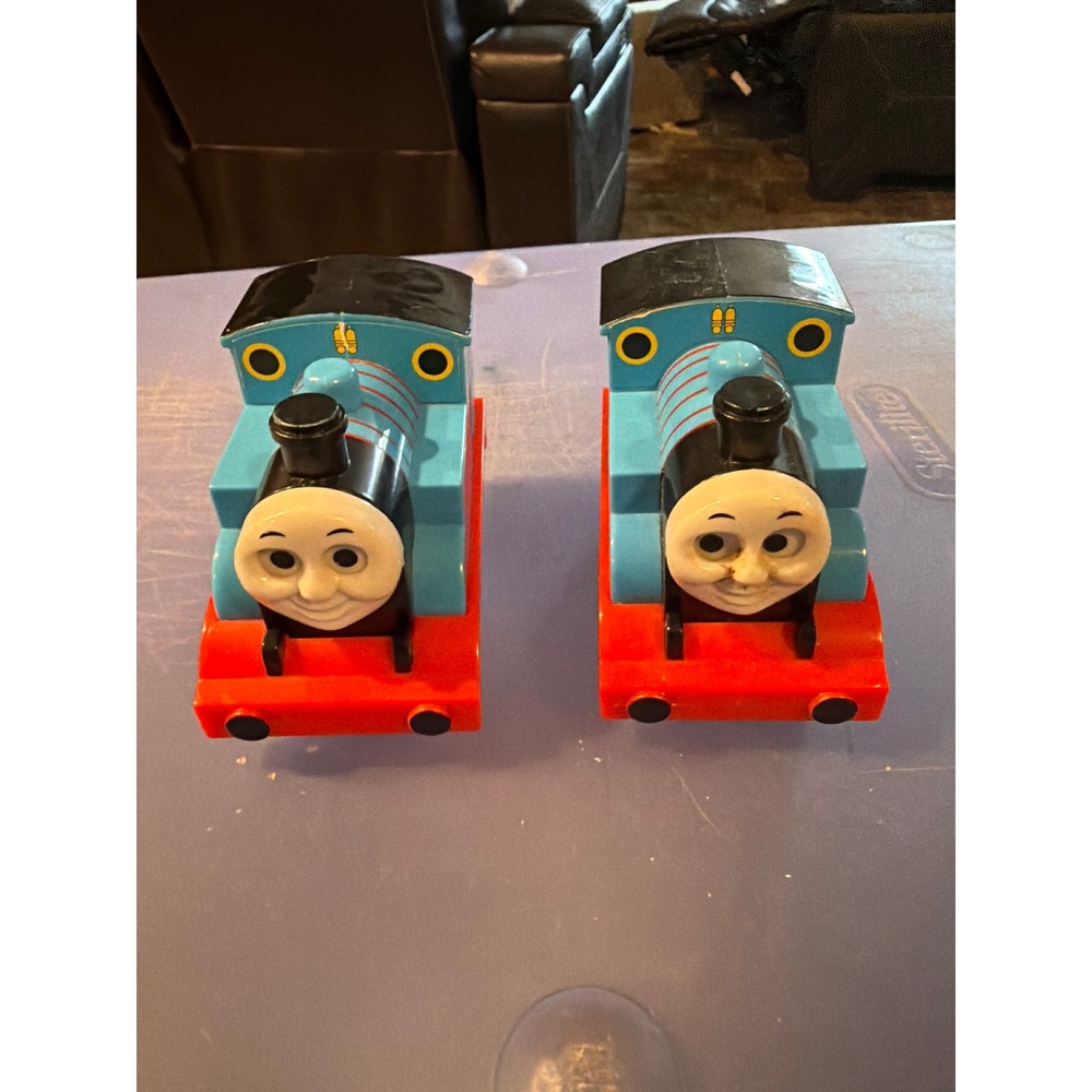 Tomy Thomas & Friends Train Engine Set of 2 Blue Red Plastic Rolling Toys 2002